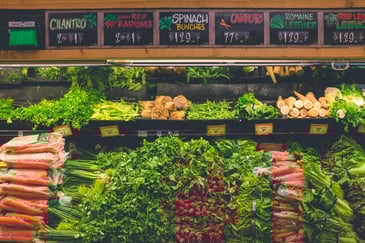 fresh produce at the grocery store