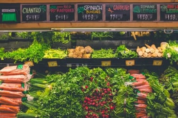 fresh produce at the grocery store